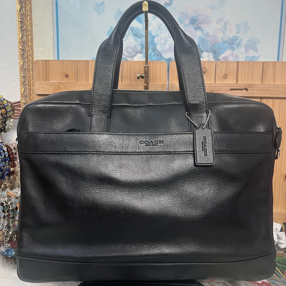 Coach Black Leather Men's Briefcase. Can be unisex.